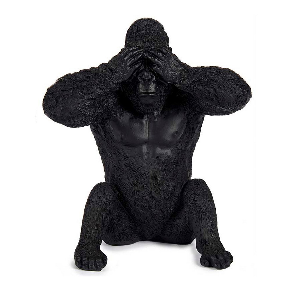 Figură Decorativă Gorilă Negru Rășină (11 x 18 x 17 cm)