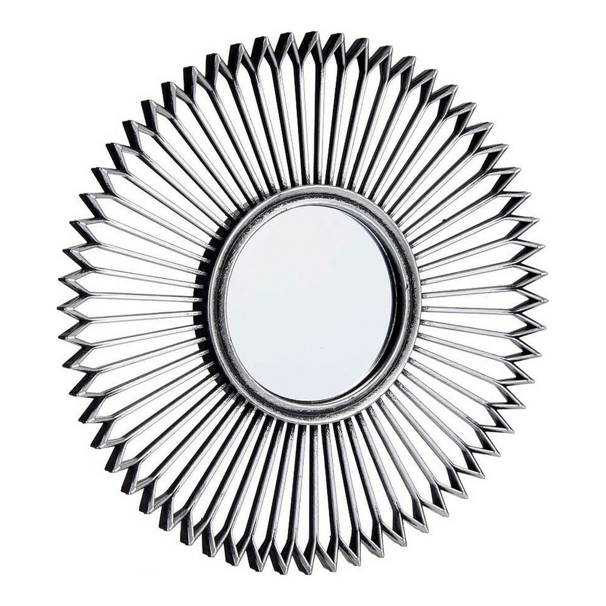 Oglindă de perete Argintiu Negru Plastic (25 x 1,5 x 25 cm) (3 pcs)