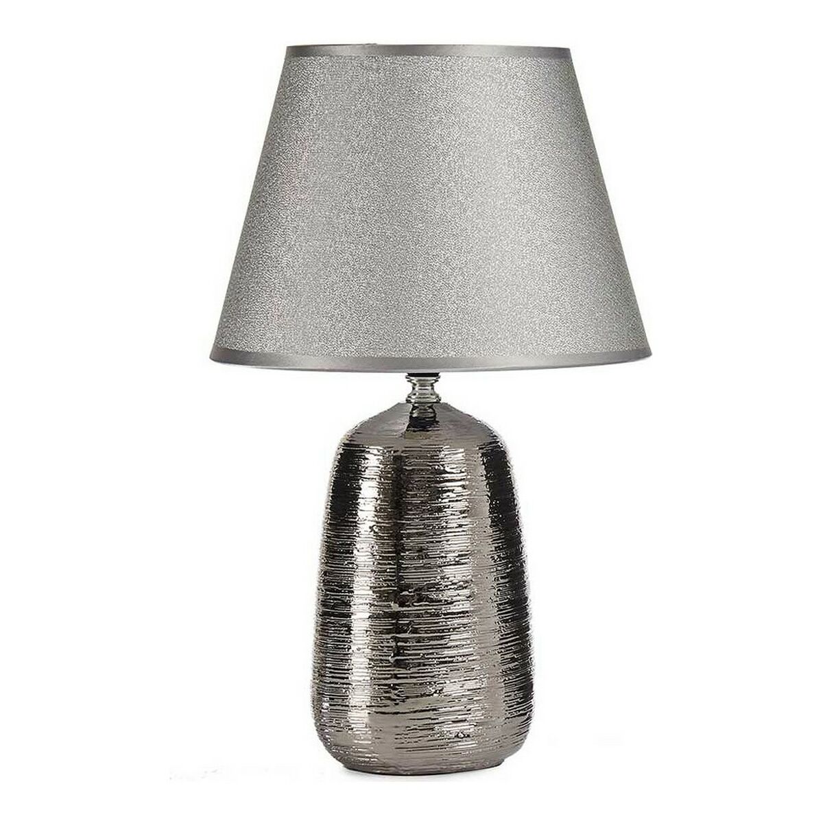 Lampă de masă Cilindric Ceramică Argintiu (28 x 41 x 28 cm) (2 pcs)
