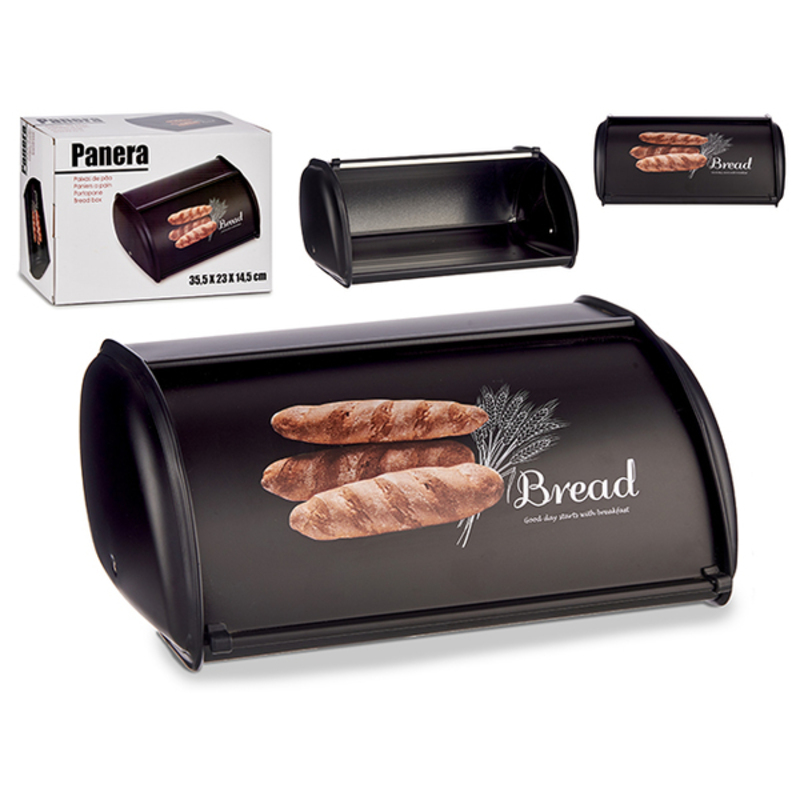 Coș pentru pâine Bread Negru Metal (23 x 14,5 x 35,5 cm)
