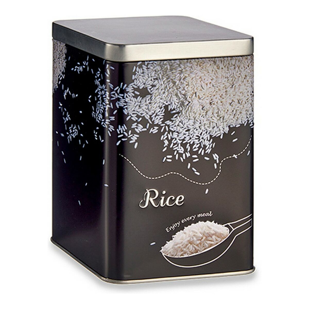 Cutie Metalică Rice (10,2 x 15 x 10,2 cm)