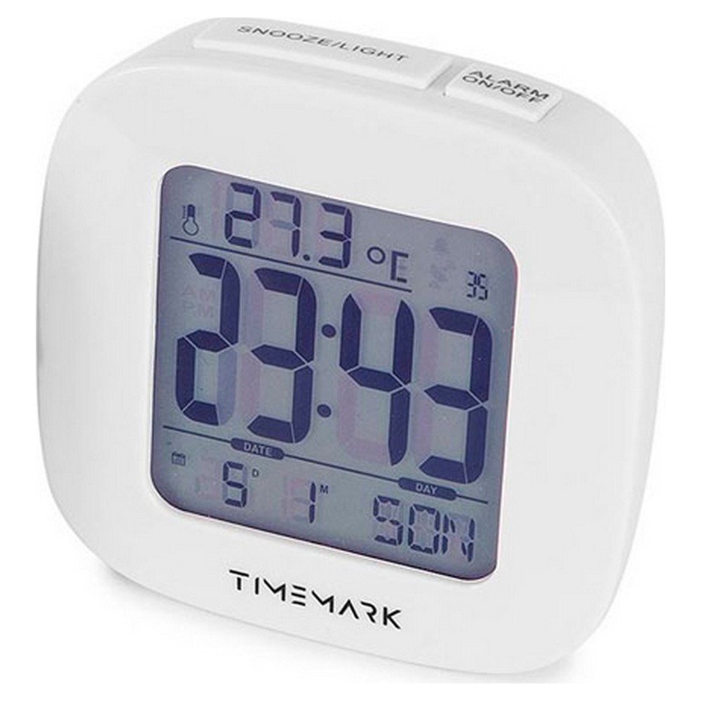 Ceas-Deșteptător Timemark Alb (9,5 x 9,5 x 4 cm)