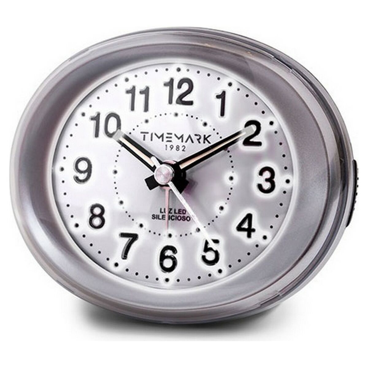Ceas-Deșteptător Analogic Timemark Argintiu (9 x 9 x 5,5 cm)