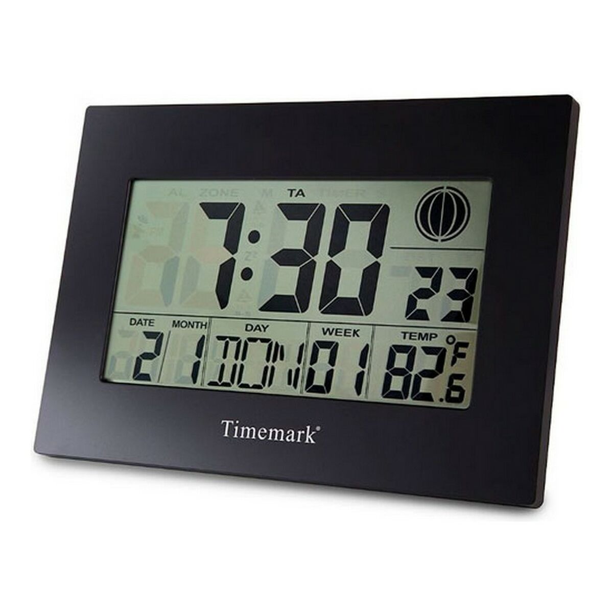 Ceas de Perete cu Termometru Timemark Negru (24 x 17 x 2 cm)