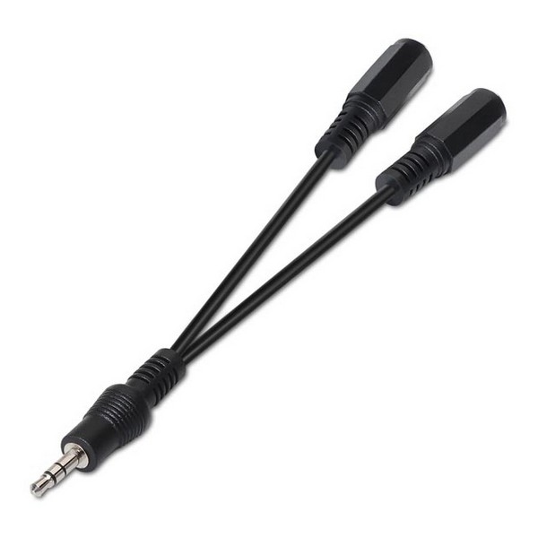 Cablu Audio Jack (3,5 mm) Divizor NANOCABLE 10.24.1200 15 cm Negru