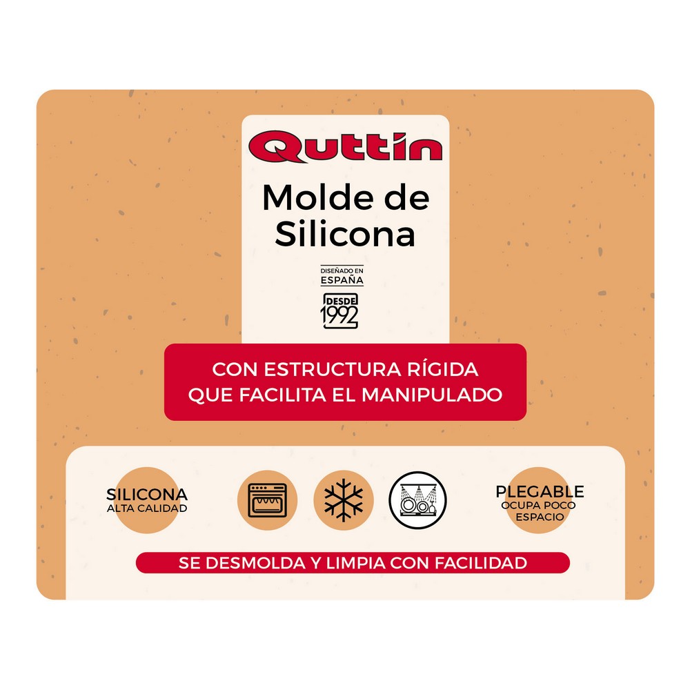 Formă pentru cuptor Quttin Silicon Rigid Brioșe (31,6 x 19,5 x 4,2 cm)