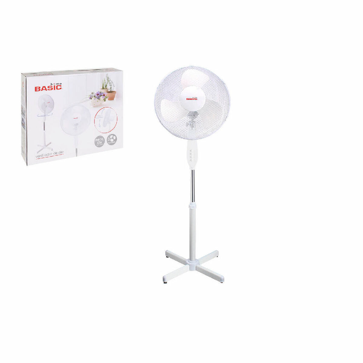 Ventilator cu Picior Basic Home Alb 40W