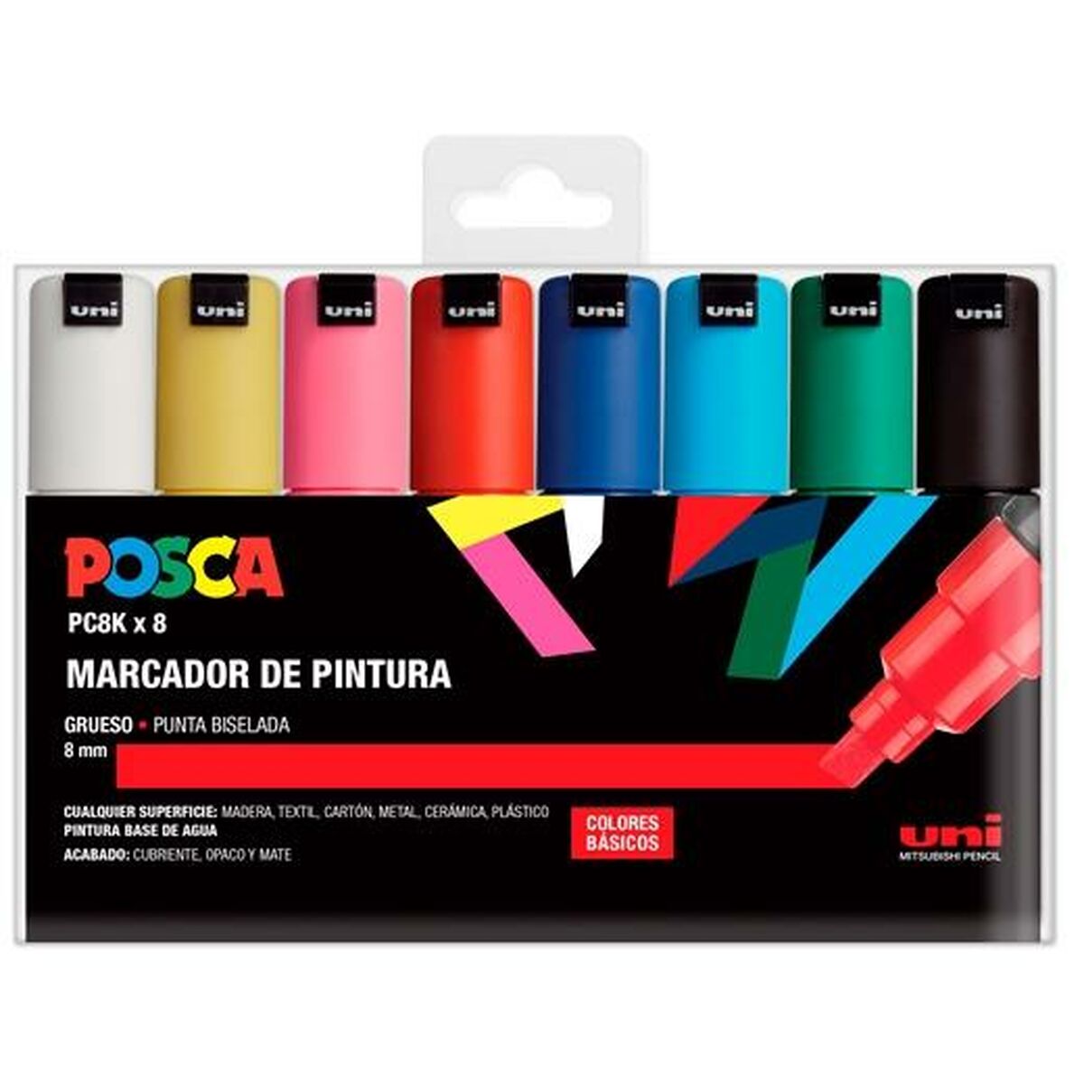 Set de Carioci POSCA PC-8K Multicolor 8 Piese 1 Unități