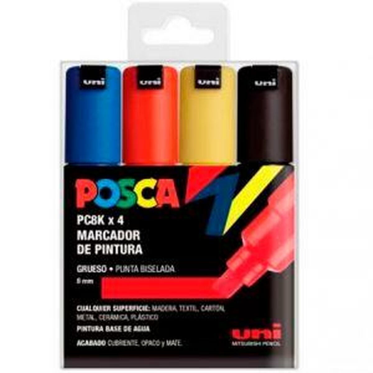 Set de markere POSCA PC-5M Basic Multicolor 4 Piese