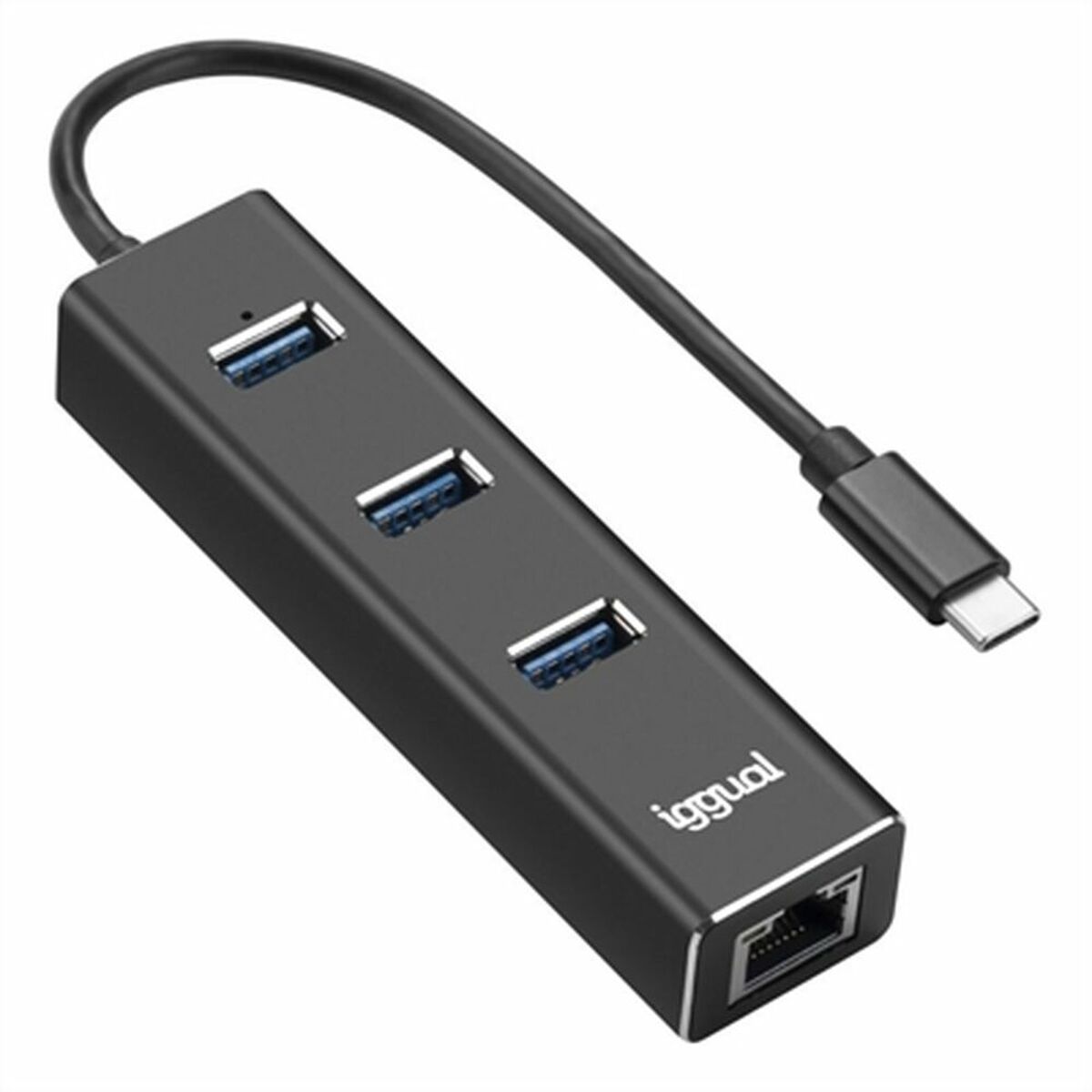 Hub USB 3 Porturi iggual IGG317709 Negru