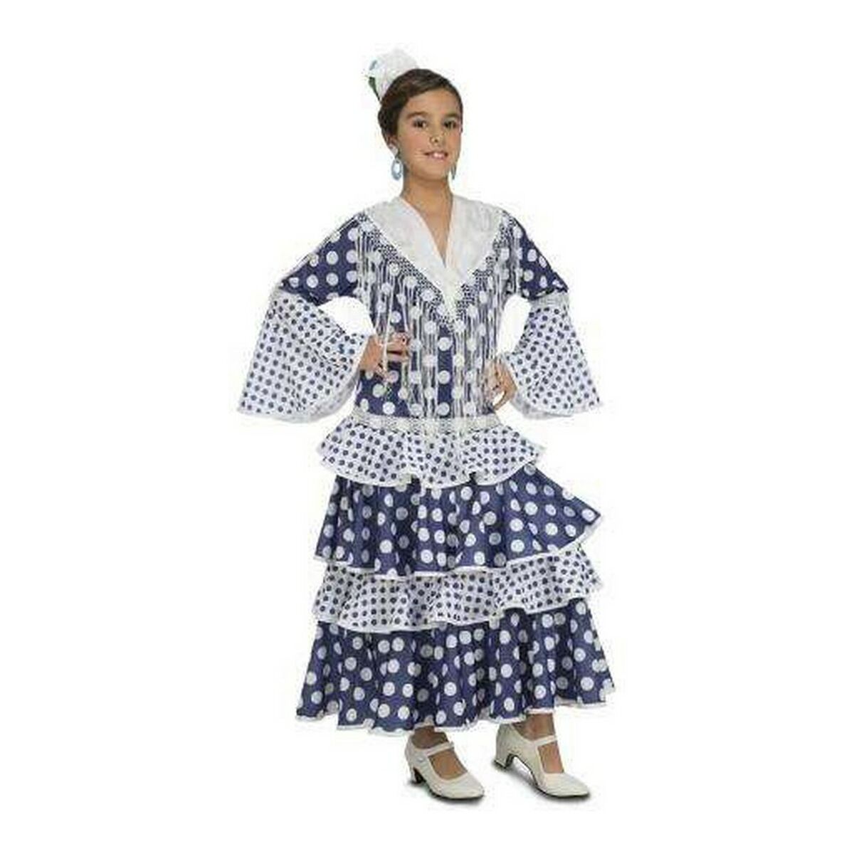 Costum My Other Me Soleá Albastru Dansatoare de Flamenco - Mărime 3-4 Ani