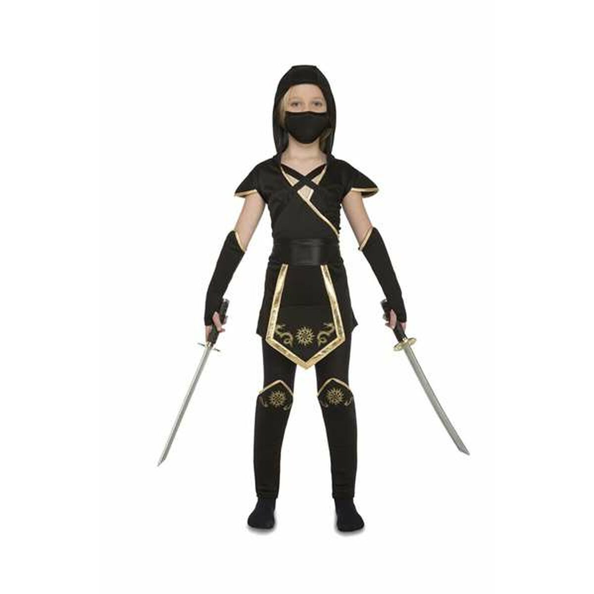 Costum Deghizare pentru Copii Negru Ninja 5-6 Ani