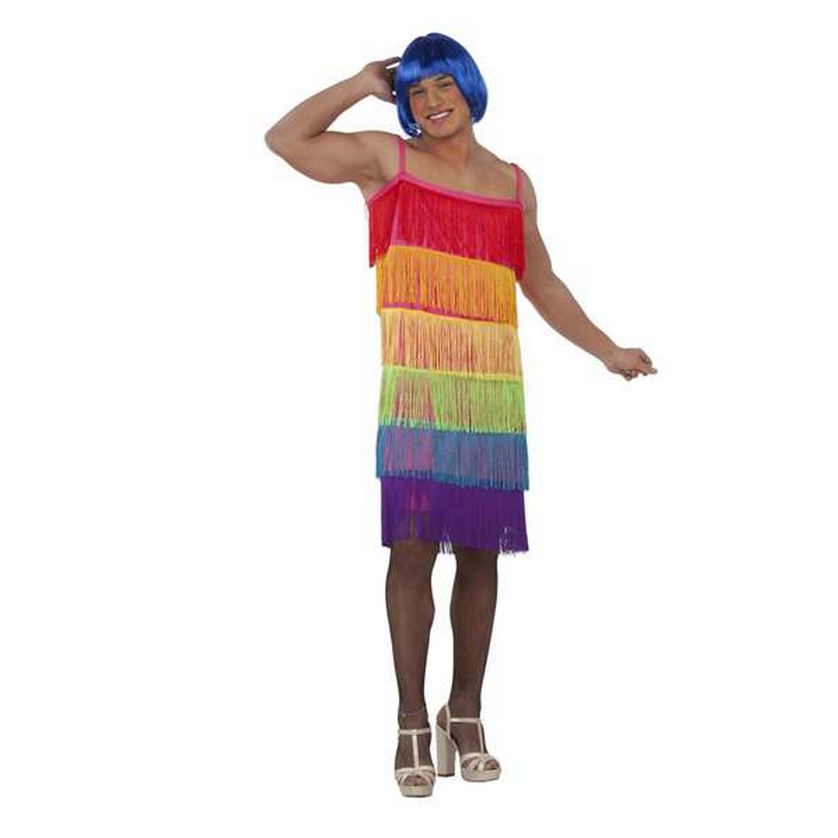 Costum Deghizare pentru Adulți My Other Me Rainbow  Rochie Cu ciucuri Mărimea 54