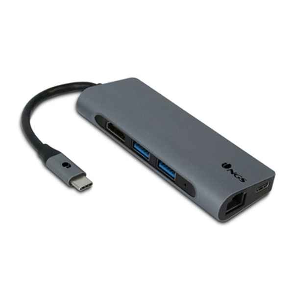 Hub USB 7 Porturi NGS WONDER DOCK 7 HDMI USB C 4K 5 Gbps Gri