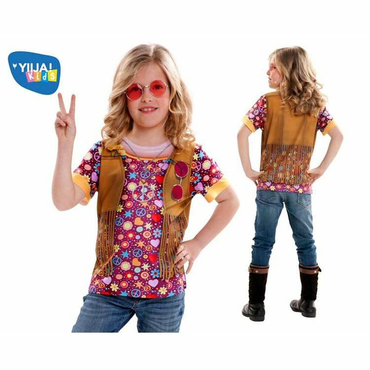 Costum Deghizare pentru Copii My Other Me Girl Hippie - Mărime 8-10 Ani