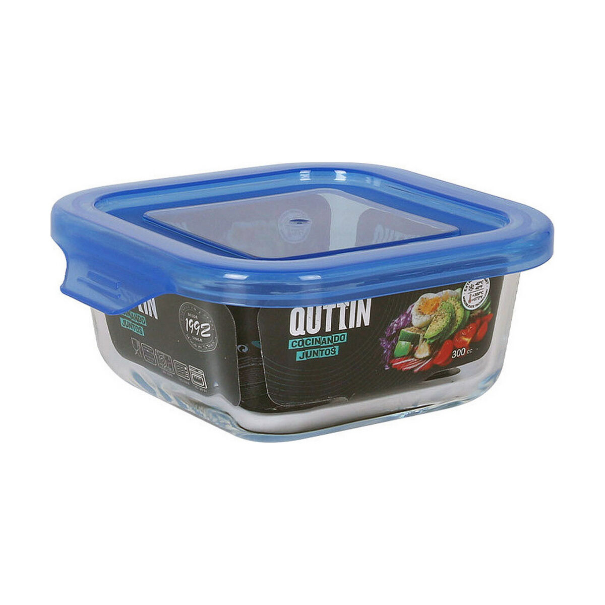 Cutie pentru Prânz Quttin   Albastru Pătrat 12 x 12 x 5,3 cm 300 ml