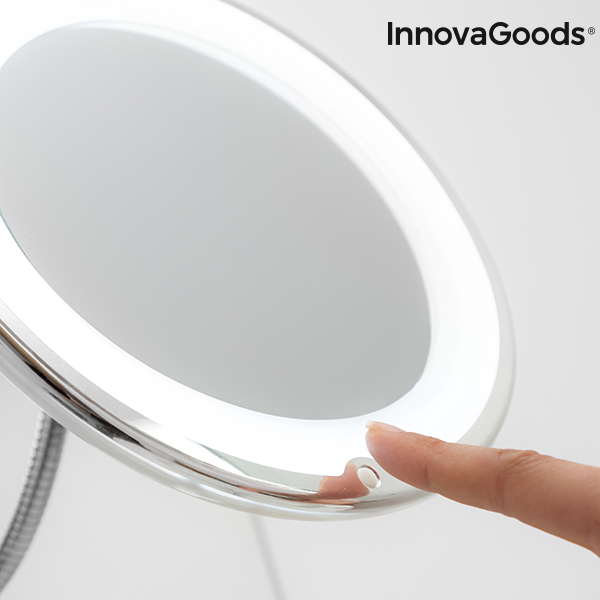 Oglindă cosmetică cu LED cu picior flexibil și ventuză Mizoom InnovaGoods