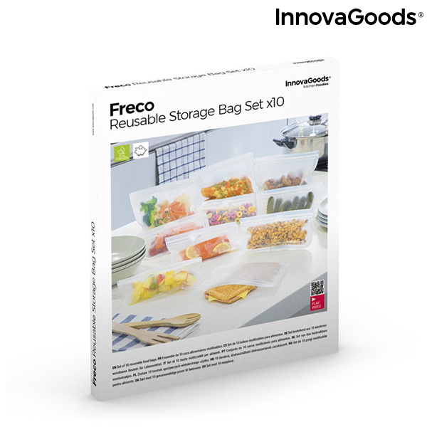 Set de pungi reutilizabile pentru alimente Freco InnovaGoods 10 Piese