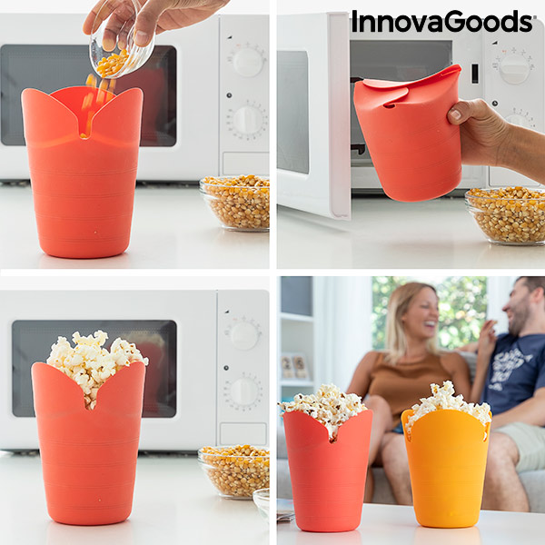 Aparat pentru popcorn din silicon pliabil Popbox InnovaGoods (Pachet de 2)