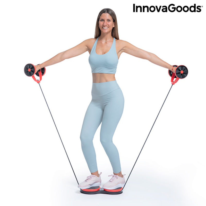 Rolă abdominală cu discuri rotative, benzi elastice și ghid de exerciții Twabanarm InnovaGoods