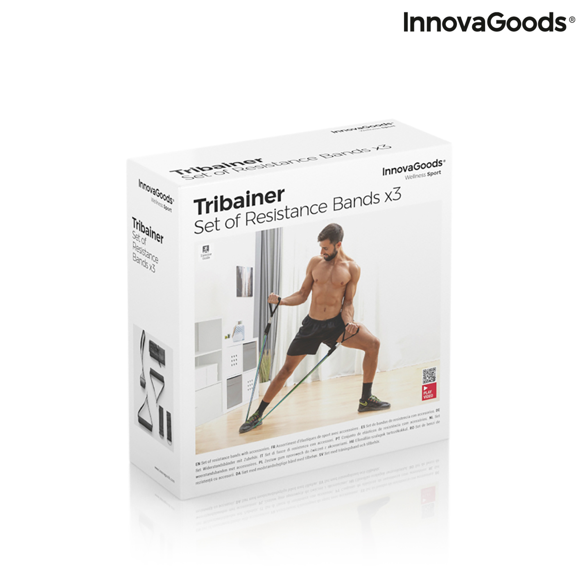 Set de benzi de rezistență cu accesorii și ghid de exerciții Tribainer InnovaGoods (pachet de 3)