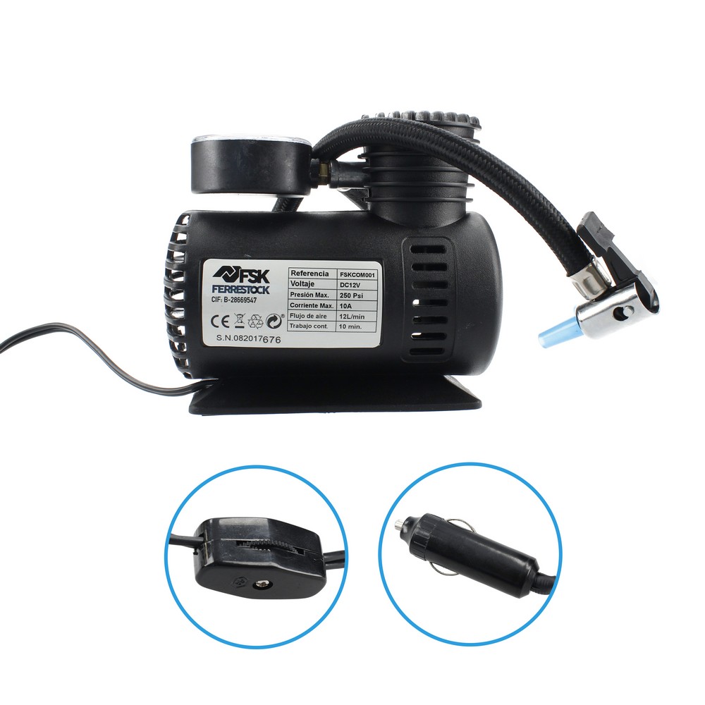 Compresor de aer Ferrestock 20,7 bar 12 V 250 PSI