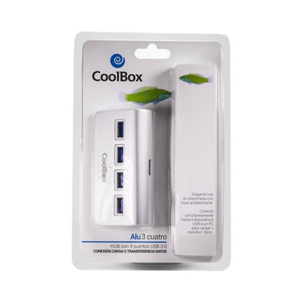 Hub USB CoolBox COO-HU4ALU3 Aluminiu (4 porturi)