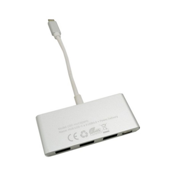 Hub USB CoolBox COO-HUC3U3PD Alb (4 porturi)