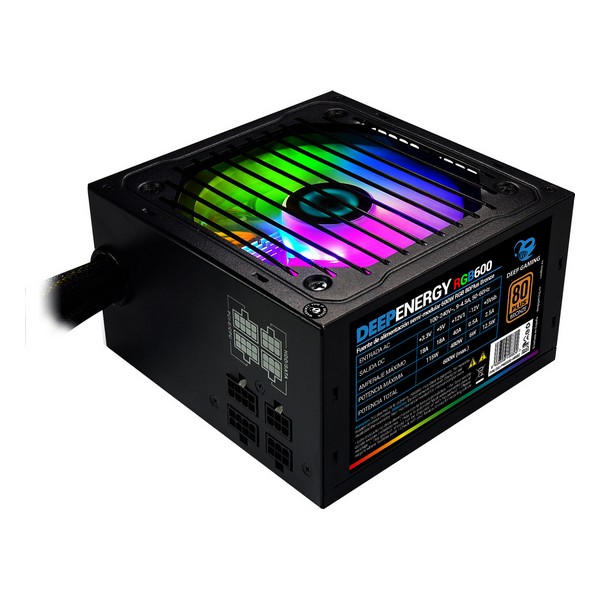 Sursă de Alimentare Gaming CoolBox DG-PWS600-MRBZ RGB 600W Negru