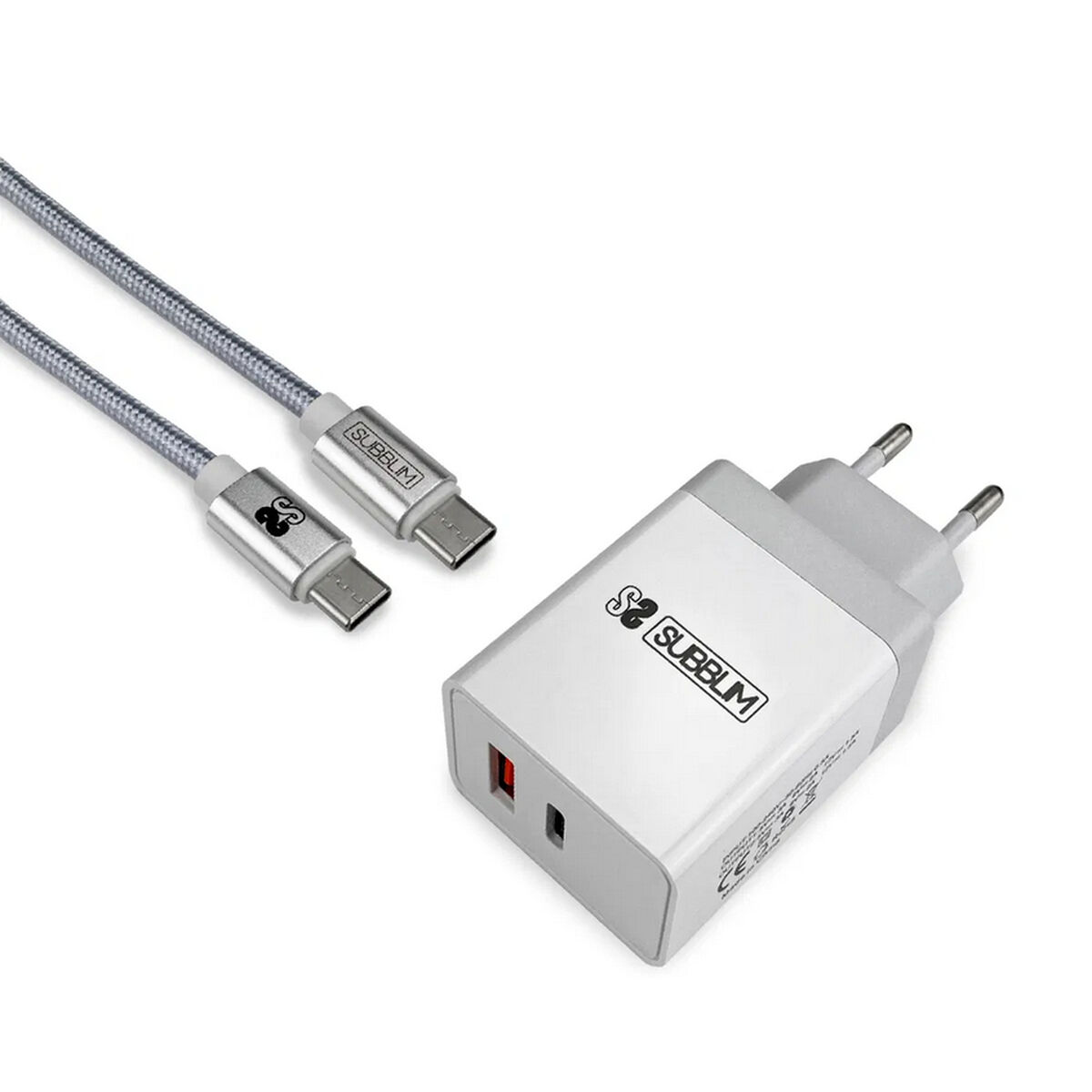 Încărcător de Perete + Cablu USB A la USB C Subblim