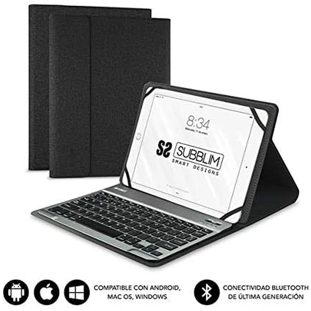 Husă pentru Tabletă și Tastatură Subblim SUBKT2BT0001 Bluetooth Negru 10,1