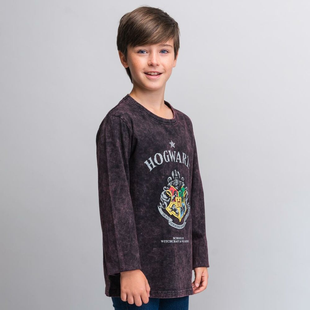 Tricou cu Mânecă Lungă pentru Copii Harry Potter Gri închis - Mărime 12 Ani