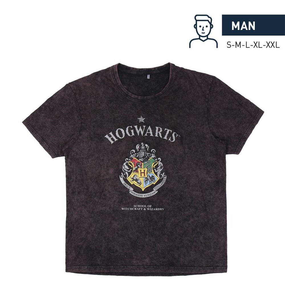 Tricou cu Mânecă Scurtă Bărbați Harry Potter Gri închis - Mărime XL