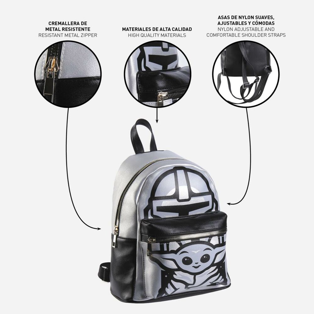 Rucsac Casual The Mandalorian Argintiu (22 x 27 x 12,5 cm)