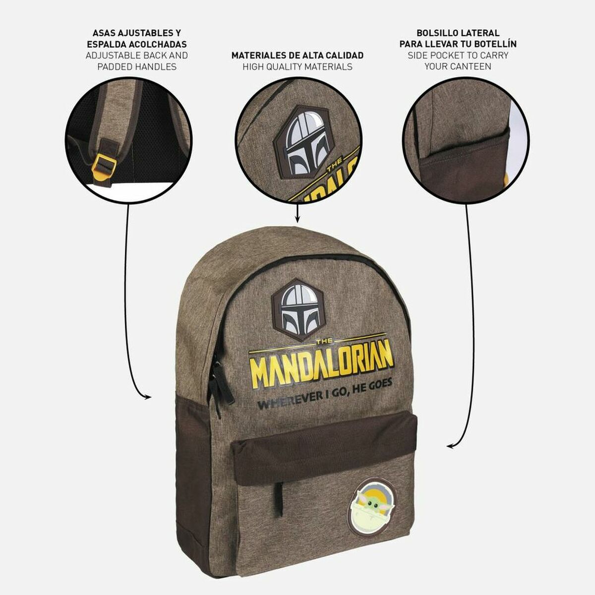 Rucsac Casual The Mandalorian Verde (31 x 44 x 16 cm)