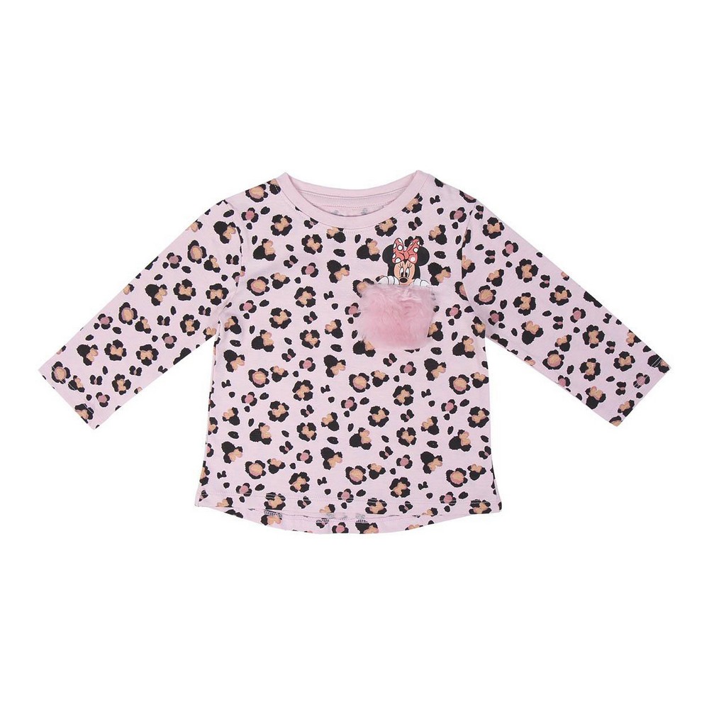 Tricou cu Mânecă Lungă pentru Copii Minnie Mouse Roz - Mărime 18 Luni