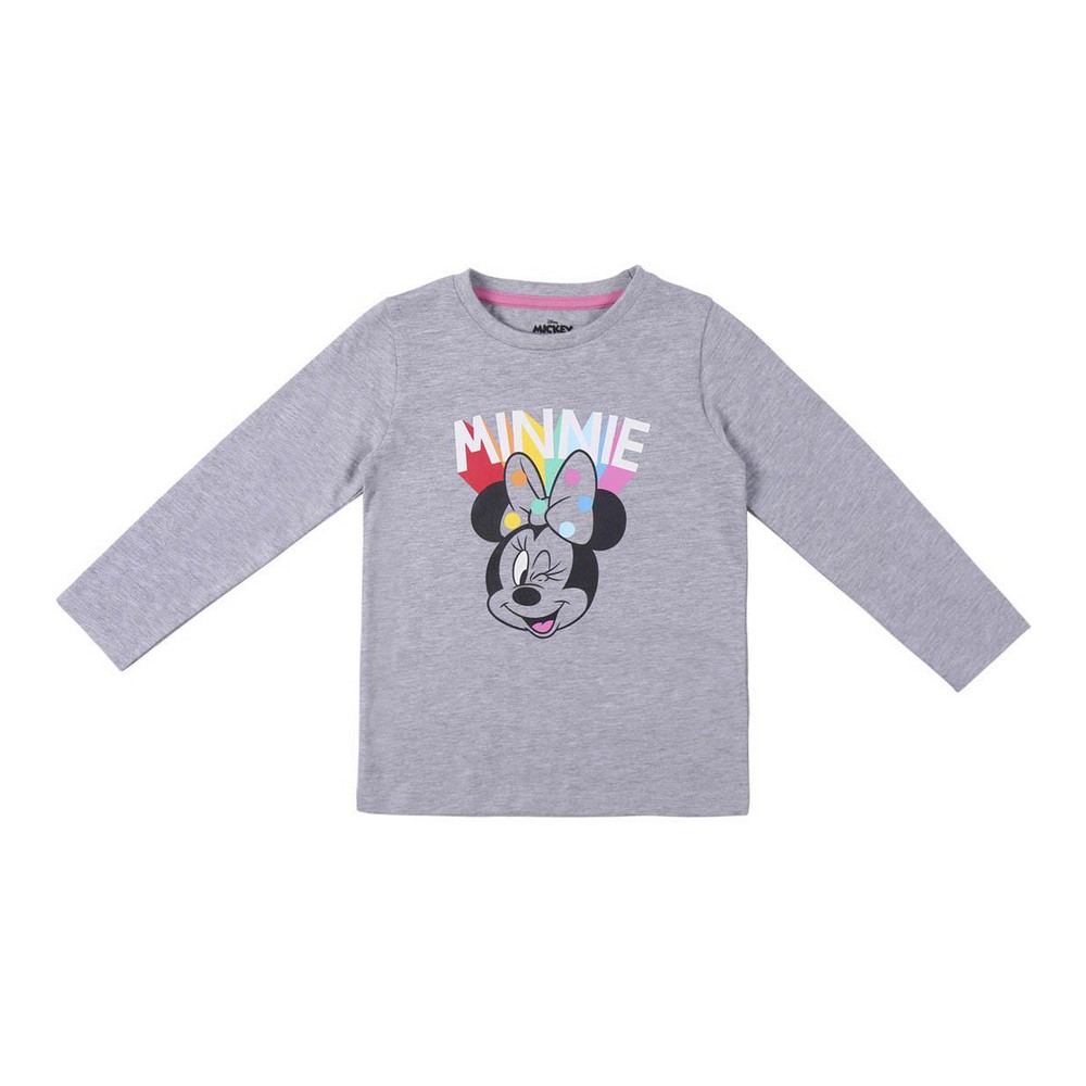 Tricou cu Mânecă Lungă pentru Copii Minnie Mouse Gri - Mărime 2 Ani