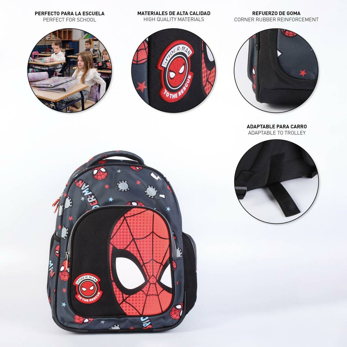 Ghiozdan Spiderman 2100003822 Negru (32 x 15 x 42 cm)