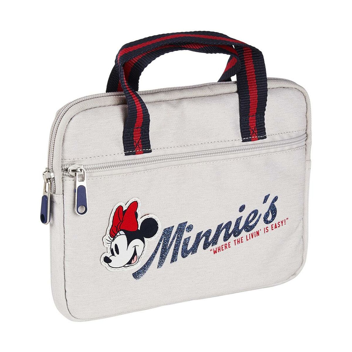 Servietă pentru Laptop Minnie Mouse Gri deschis (18 x 2 x 25 cm)