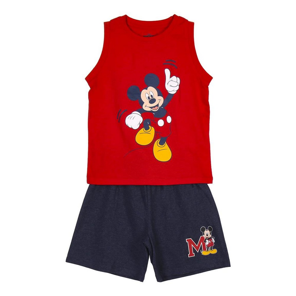 Pijamaua de Vară Mickey Mouse Roșu - Mărime 5 Ani