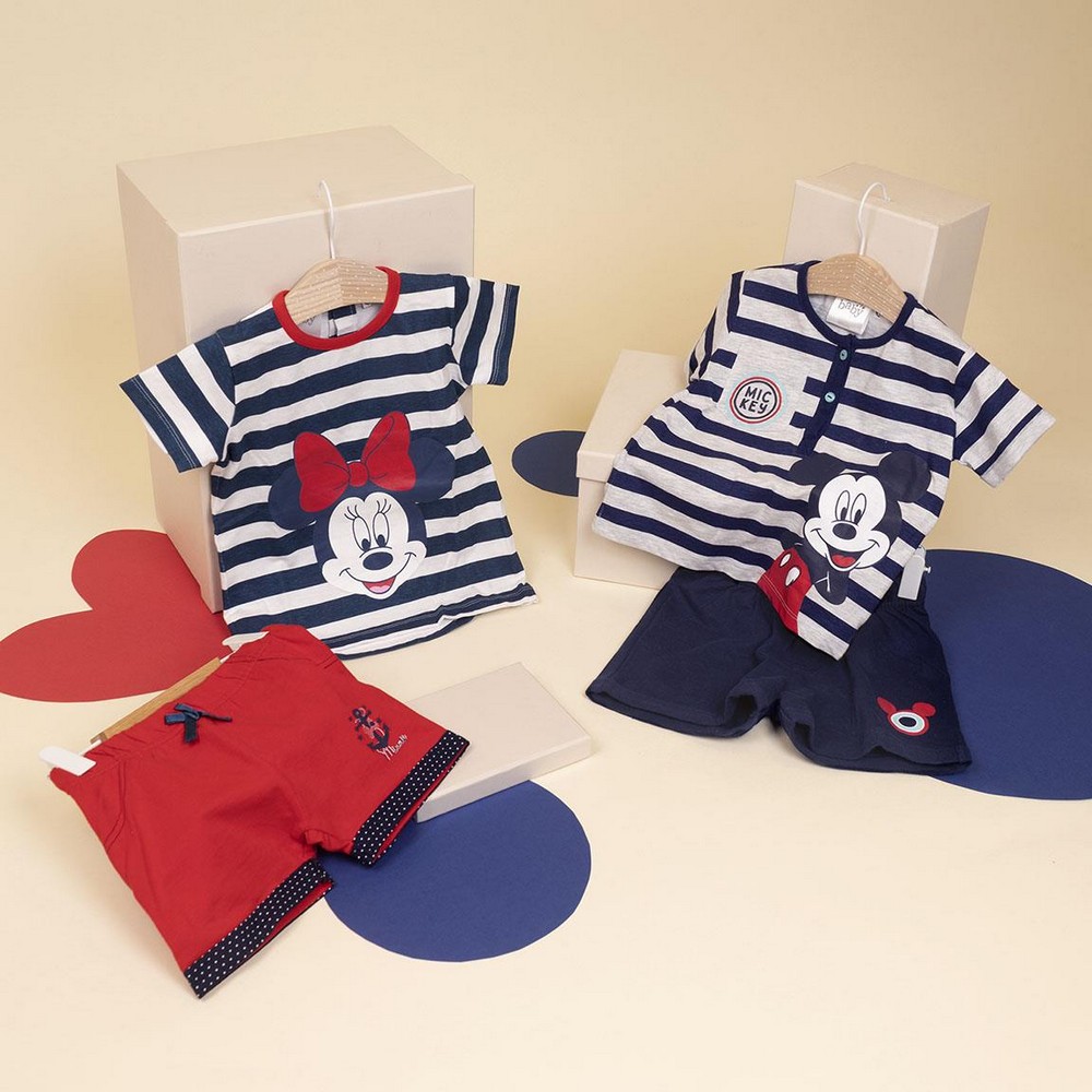 Set de lenjerie/haine Minnie Mouse Roșu Bleumarin - Mărime 24 Luni