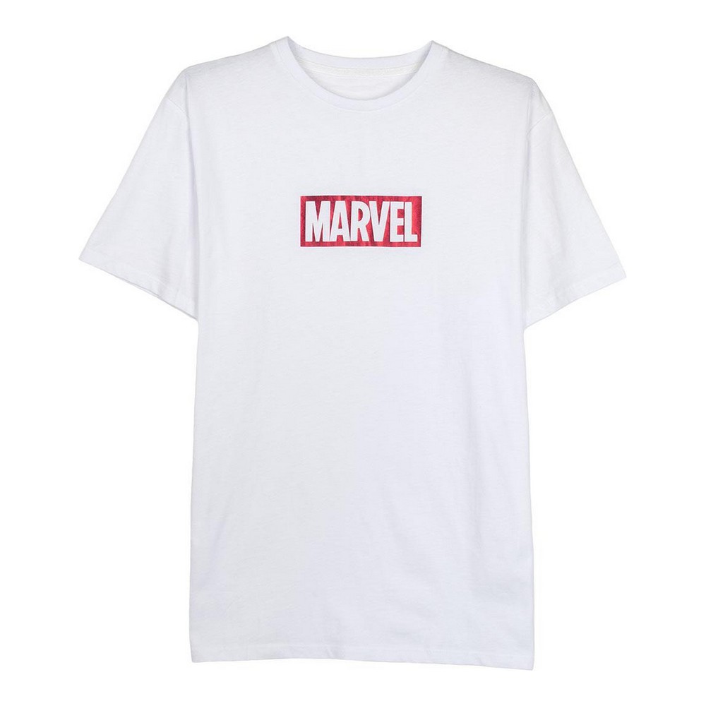 Tricou cu Mânecă Scurtă Bărbați Marvel Alb - Mărime XXL
