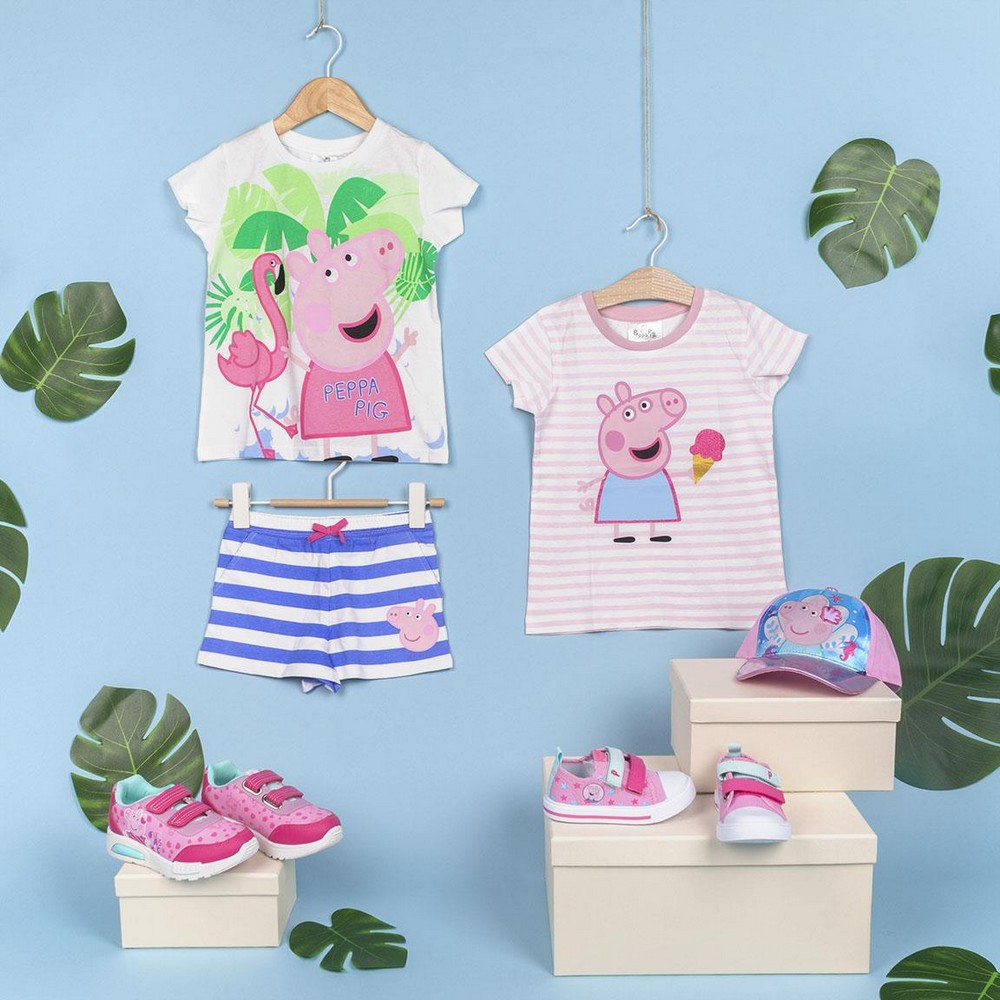 Tricou cu Mânecă Scurtă pentru Copii Peppa Pig Roz - Mărime 6 Ani