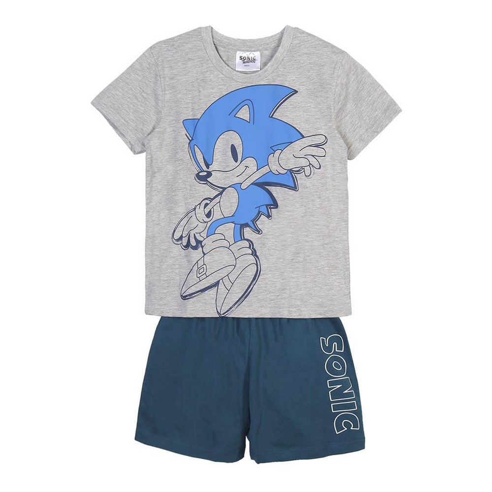 Pijama Infantil Sonic Gri - Mărime 8 Ani