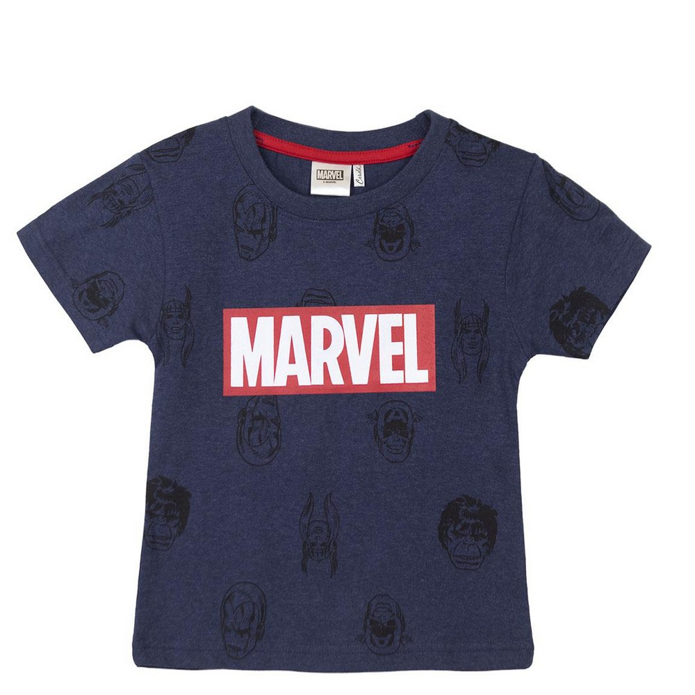Tricou cu Mânecă Scurtă pentru Copii Marvel Albastru închis - Mărime 4 Ani