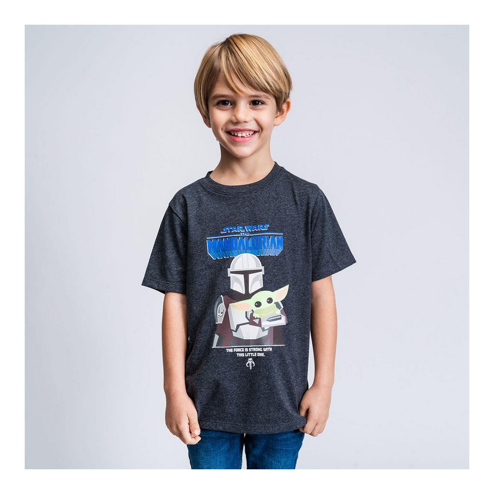 Tricou cu Mânecă Scurtă pentru Copii The Mandalorian Negru - Mărime 6 Ani