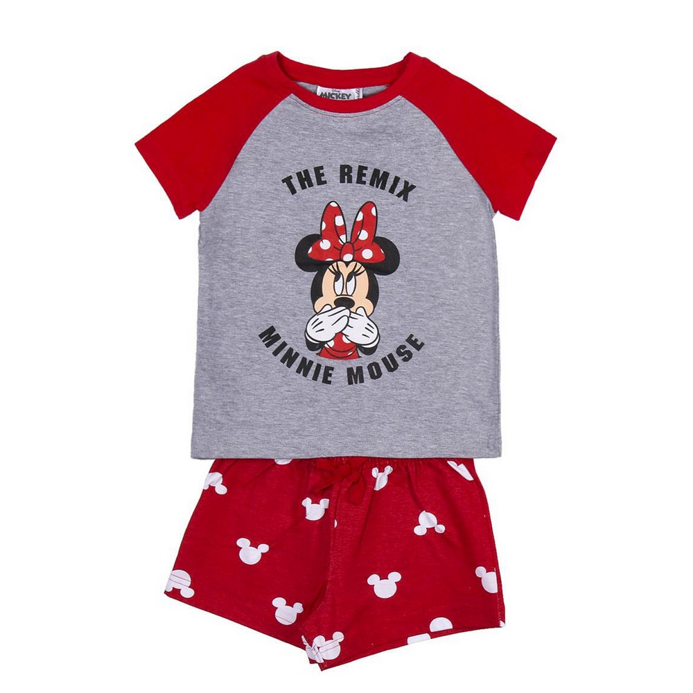 Pijamaua de Vară Minnie Mouse Roșu Gri - Mărime 3 Ani