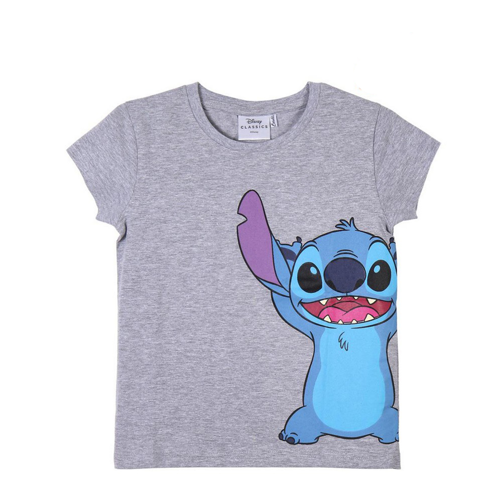 Tricou cu Mânecă Scurtă pentru Copii Stitch Gri - Mărime 4 Ani