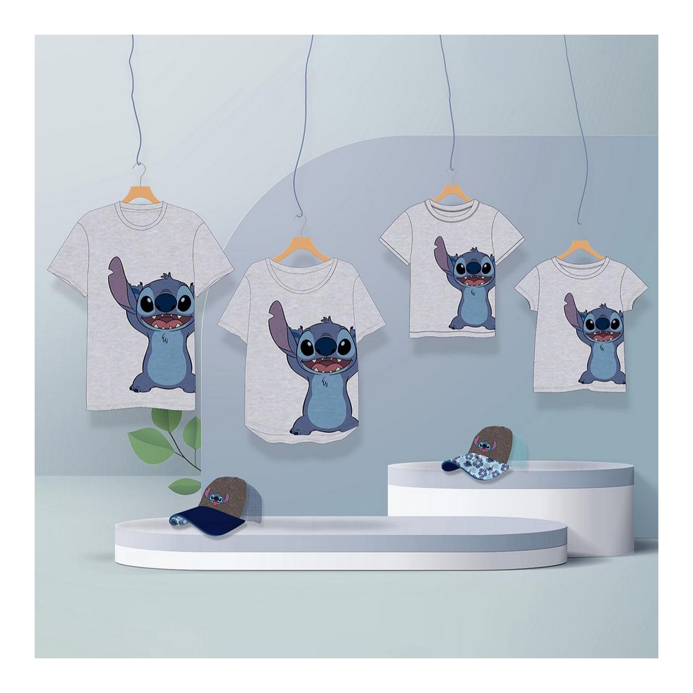 Tricou cu Mânecă Scurtă pentru Copii Stitch Gri - Mărime 3 Ani