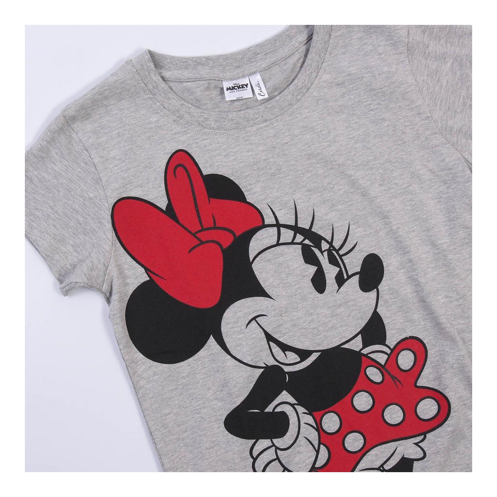 Tricou cu Mânecă Scurtă pentru Copii Minnie Mouse Gri - Mărime 6 Ani